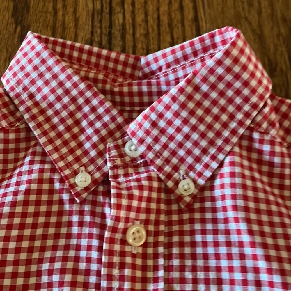 Ralph Lauren boys oxford shirt red/white gingham sizes small, medium & large